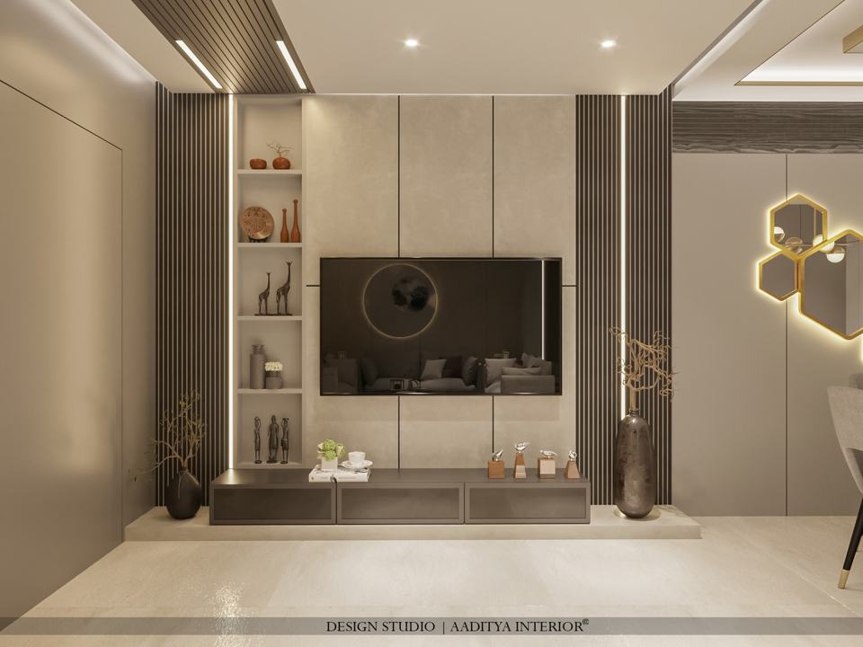 simple living room with white and beige colours – photo 2