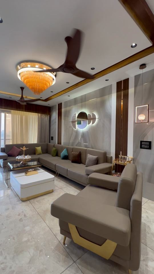 Living Room with Riverside evening view