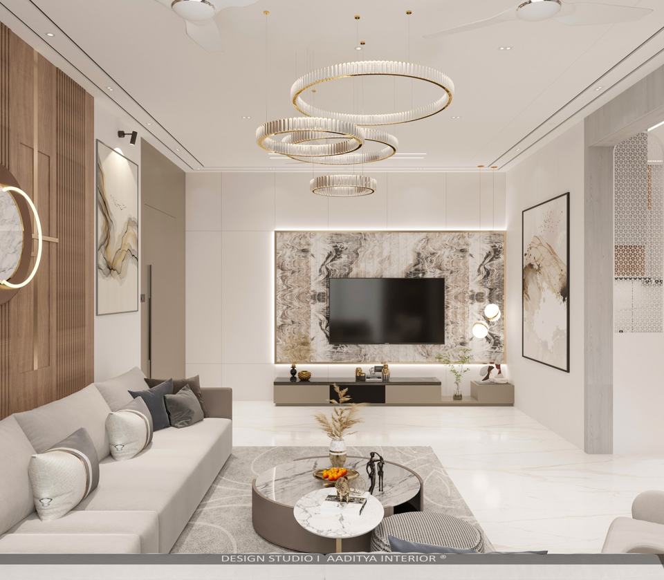 A living room designed with the objective of providing a modern and…