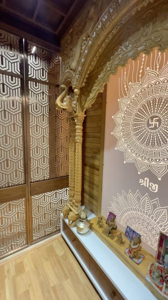 Metal door for temple area