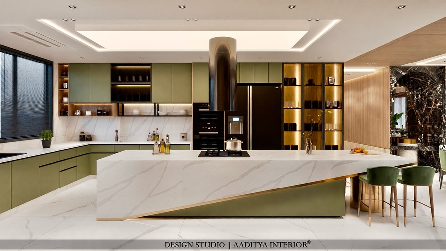 Step into sophistication. This modern kitchen by Aaditya Interior…