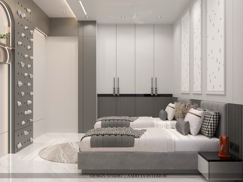 Where design meets tranquility. A timeless twin bedroom styled to… – photo 2
