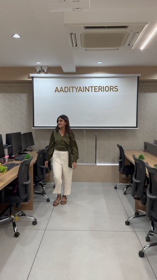 Projector at staff area for entertainment between work