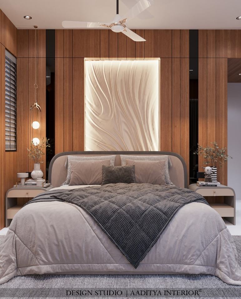 Simple but luxurious parents room