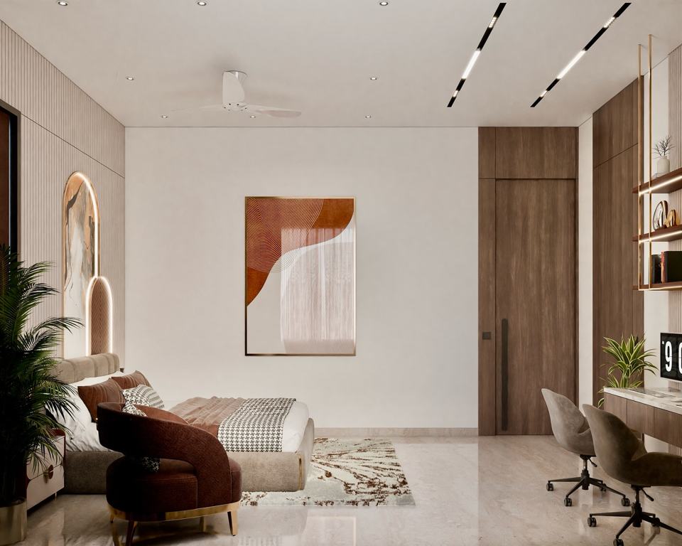 This modern luxury bedroom interior showcases a perfect blend of… – photo 4