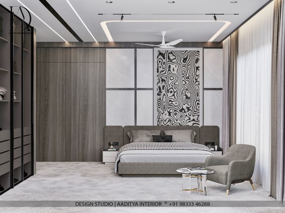 Aaditya Interiors brings you a bedroom where comfort meets class —…