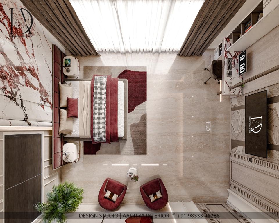 Red velate bedroom – photo 3