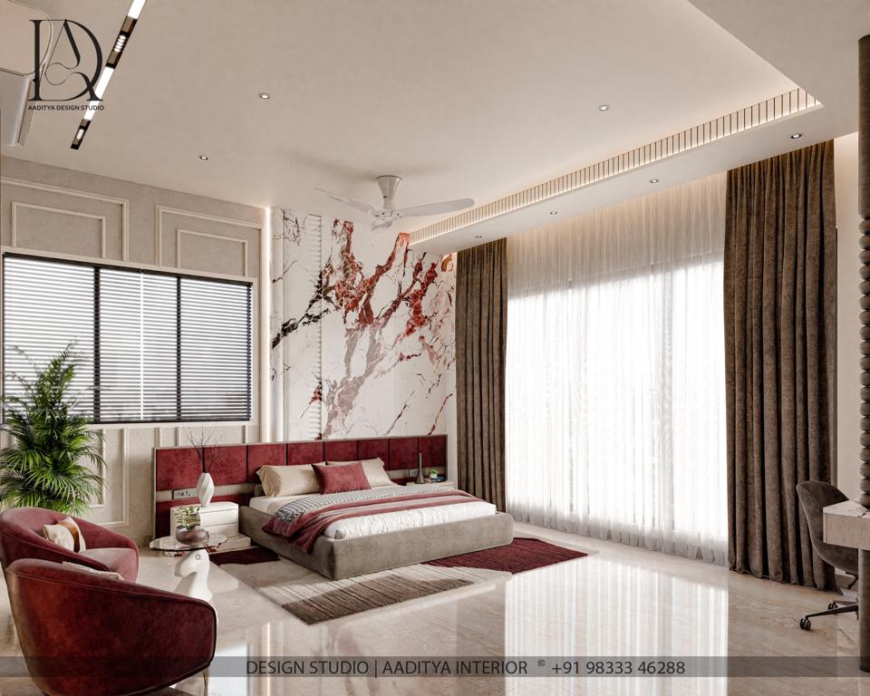 Red velate bedroom – photo 4