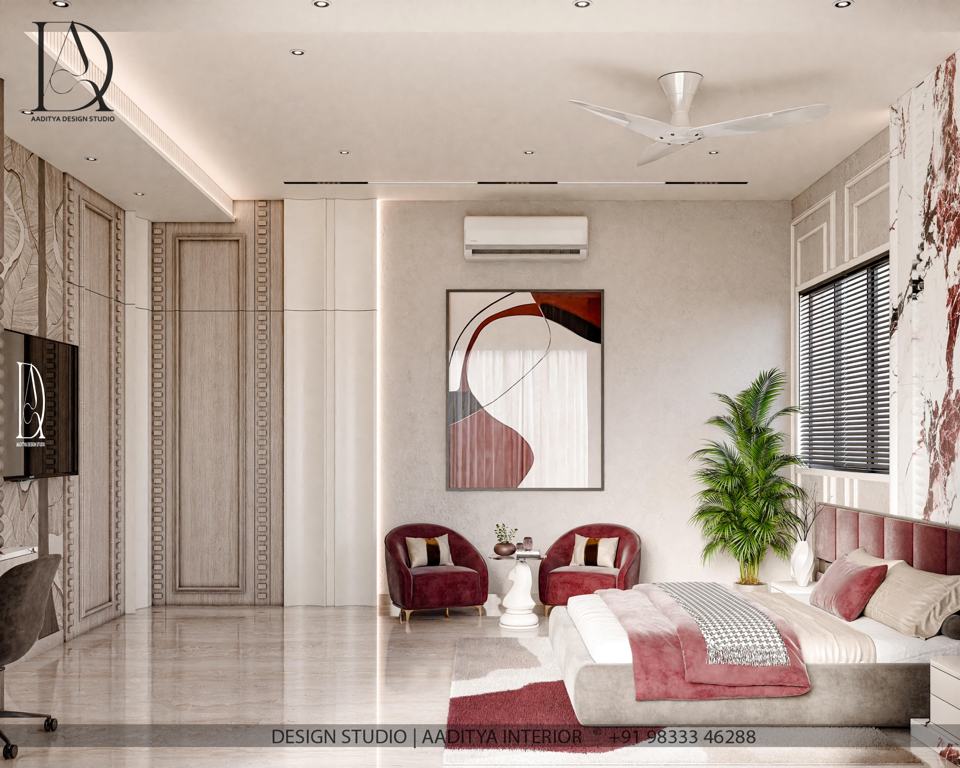 Red velate bedroom – photo 5