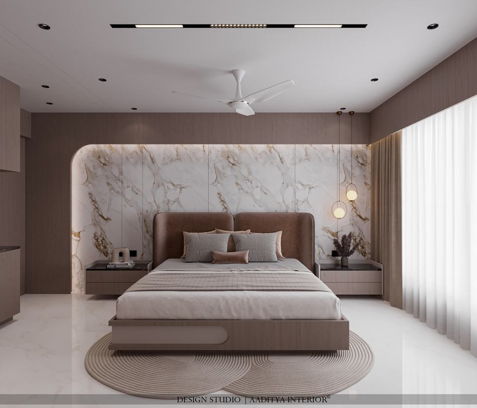 Serenity in style A perfect blend of marble elegance, cozy textures,…