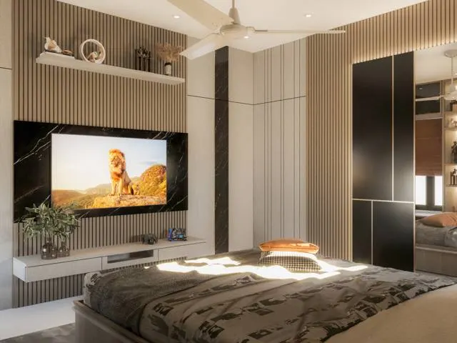 Bedroom interior design – Amrapura Bedroom, Surat (view 2)