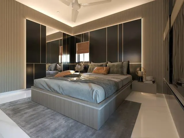 Bedroom interior design – Amrapura Bedroom, Surat (view 3)