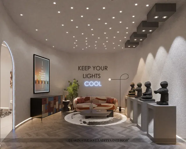 Retail Showroom interior design – Lighting Showroom, Katargam, Surat (view 2)