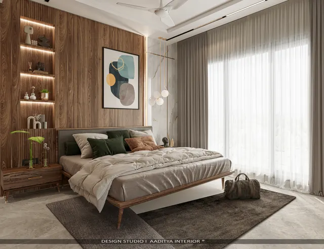 Bedrooms interior design – Blue Stone Residence, Surat (view 2)