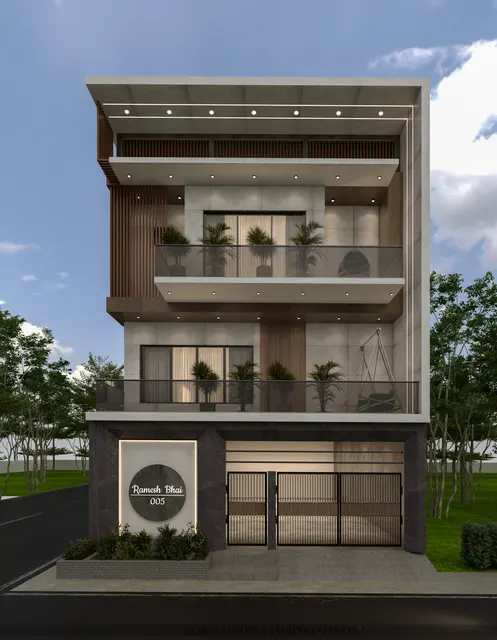 Bungalow & Elevation interior design – Circle Facade Residence, Surat (view 2)