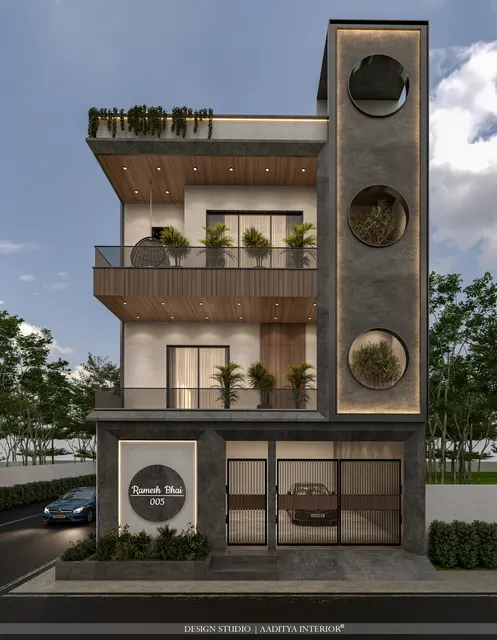 Bungalow & Elevation interior design – Circle Facade Residence, Surat (view 3)