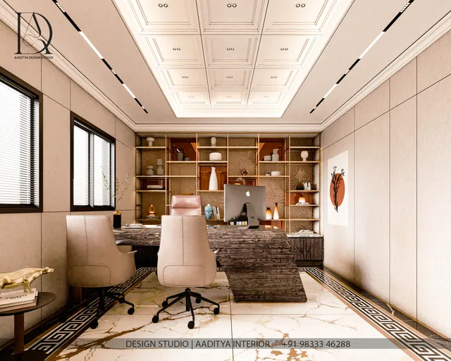 Healthcare Office interior design – Hospital Director's Cabin, Surat (view 3)