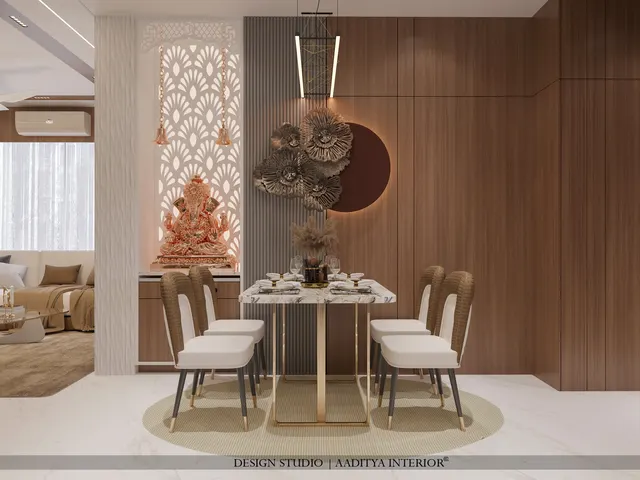 Apartment interior design – Ivory & Walnut Apartment, Surat (view 3)