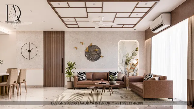 Apartment interior design – Lattice Ceiling Apartment, Surat (view 2)
