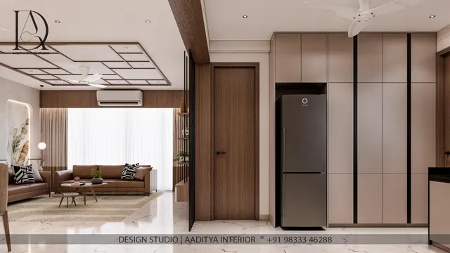 Apartment interior design – Lattice Ceiling Apartment, Surat (view 4)
