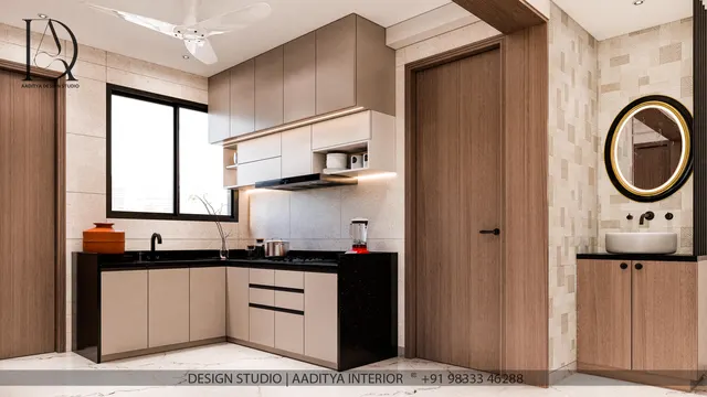 Apartment interior design – Lattice Ceiling Apartment, Surat (view 5)
