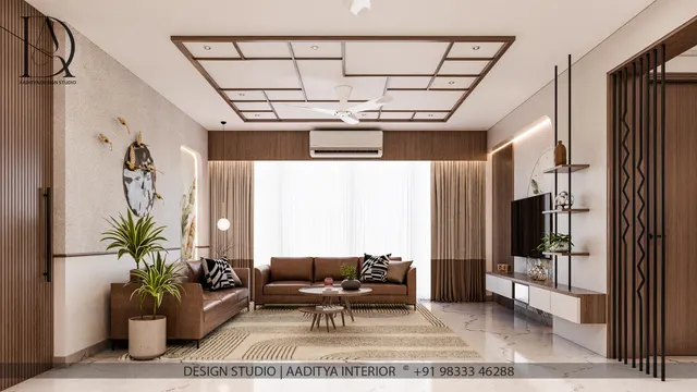 Apartment interior design – Lattice Ceiling Apartment, Surat (view 6)