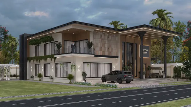 Bungalow Elevation interior design – Luxury Bungalow Elevation, India (view 3)