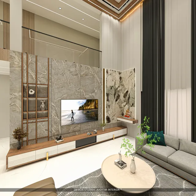 Bungalow interior design – Double-Height Residence, Surat (view 3)