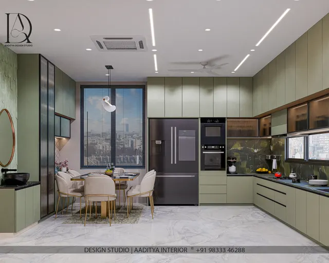 Duplex interior design – Sage Kitchen Residence, Surat (view 7)