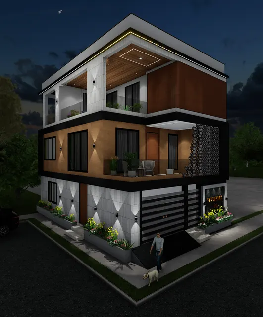 Bungalow & Interiors interior design – Contemporary Bungalow Elevation, Surat (view 4)