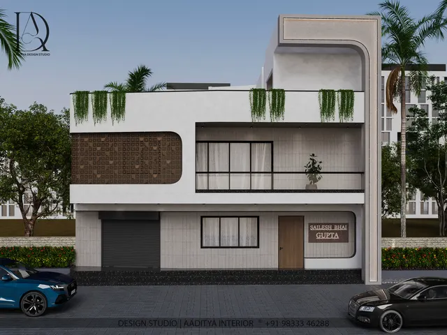 Bungalow & Elevation interior design – Sculpted Stair Bungalow, Surat (view 2)