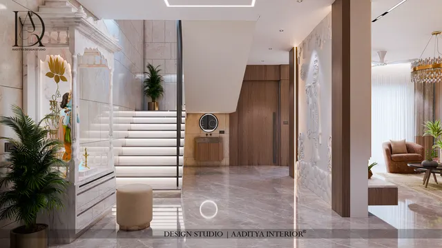 Bungalow & Elevation interior design – Sculpted Stair Bungalow, Surat (view 7)