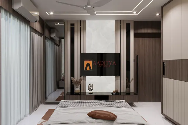 Bedrooms interior design – The Marina, Varachha, Surat (view 2)