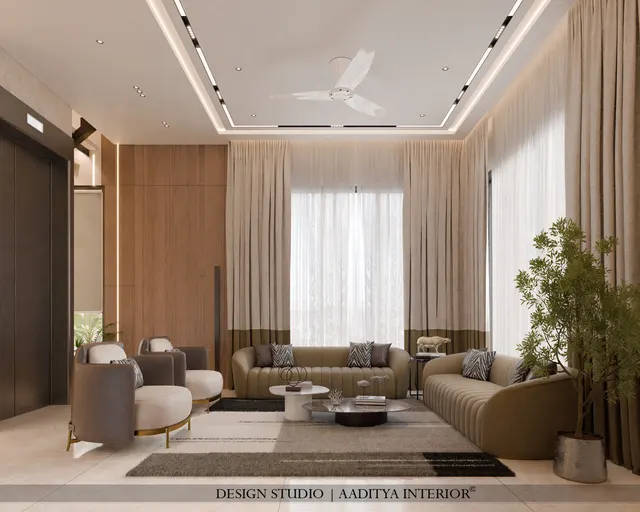 Duplex interior design – Timber & Ivory Residence, Surat (view 2)