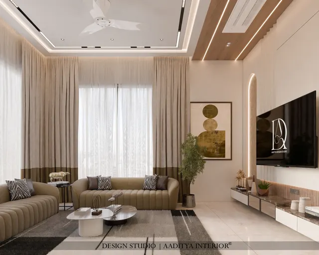 Duplex interior design – Timber & Ivory Residence, Surat (view 3)