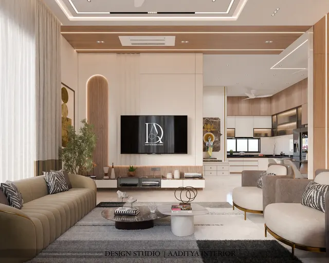 Duplex interior design – Timber & Ivory Residence, Surat (view 5)