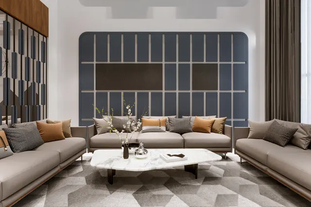 Living Room interior design – Geometric Living Room, Surat (view 3)