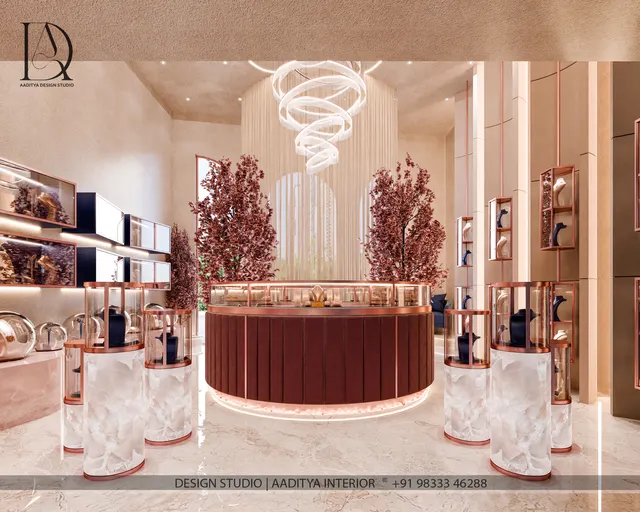 Jewellery Showroom interior design – Zohra Jewellers, Surat (view 3)