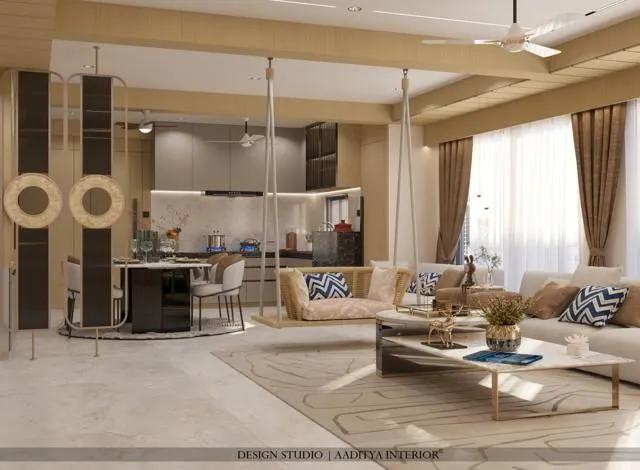 Combined Apartment interior design – Skynand 1301–1302, Surat (view 10)